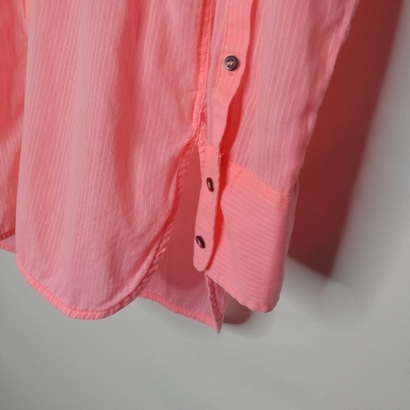 J. Crew Electric Orange Ruffle Front Button Down - Picture 6 of 11